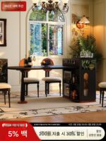 Bogaoyi 나무 섬 테이블 식탁 통합 프랑스 중세 레스토랑 홈 애쉬 단단한 나무 복고풍 접이식 식탁