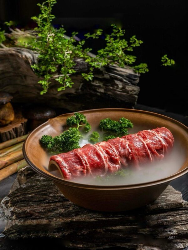 새로운 크리에이티브 핫팟 바베큐 플래터 일본식 사시미 플래터 다목적 입 사각형 생선 접시 세 개 산에서 천천히