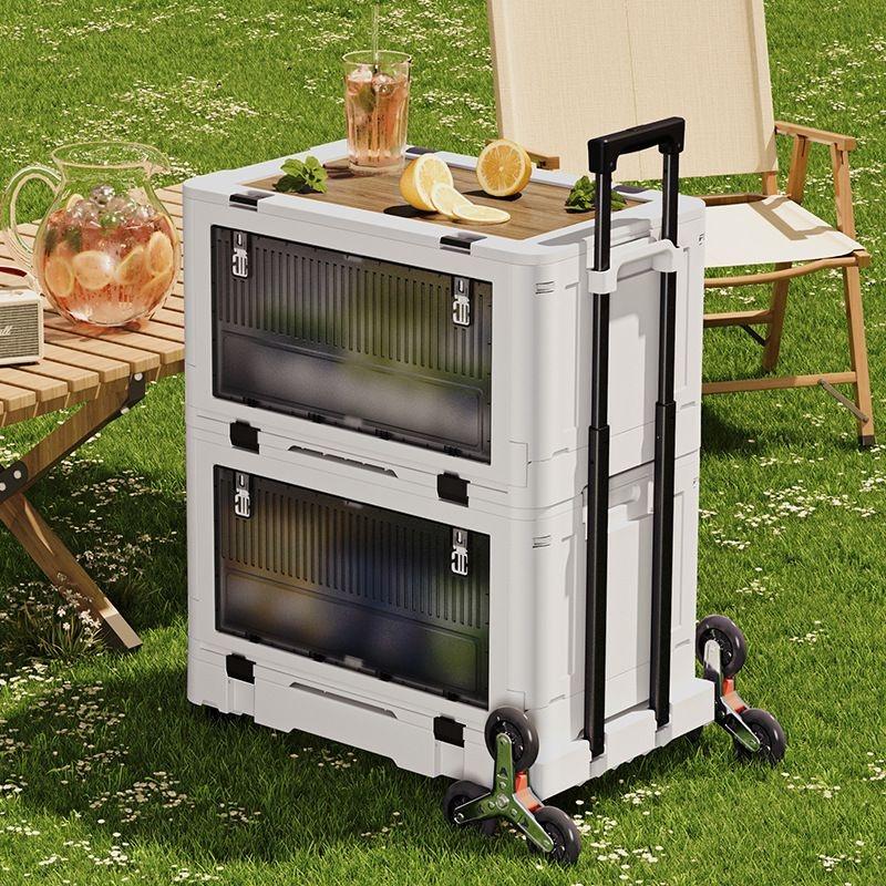 main_822390402668_0-1 야외 캠핑카 접이식 상자 가정용 휴대용 풀로드 쇼핑카트 핸드풀 쇼핑카트 스톨 자동차 보관 상자 - 이미지 1