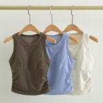 WE DCW 여성용 원피스 스포츠 조끼 방진 러닝 요가 속옷 필라테스 트레이닝 피트니스 의류 상의 여름