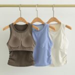 WE DCW 여성용 원피스 스포츠 조끼 방진 러닝 요가 속옷 필라테스 트레이닝 피트니스 의류 상의 여름 - 이미지 2