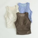 WE DCW 여성용 원피스 스포츠 조끼 방진 러닝 요가 속옷 필라테스 트레이닝 피트니스 의류 상의 여름 - 이미지 4