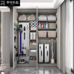 가벼운 고급 솔리드 우드 가사 캐비닛 가정용 청소 도구 청소 로봇 청소기 다기능 홀 보드 직접 판매 - 이미지 3