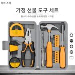 Hispec 가정용 도구 세트 일일 유지 관리 조합 가정용 하드웨어 바이스 망치 렌치 소형 도구 상자
