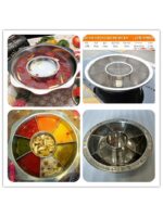 스톨 스테인리스 매운 냄비 대형 매운 냄비 야외 이중 맛 냄비 냄비 구각형 오뎅 냄비 - 이미지 4