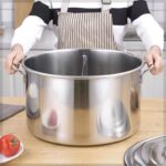 스테인리스 스틸 만다린 오리 냄비 두꺼운 매운 수프 냄비 대형 수프 통 두 가지 맛 뜨거운 냄비 냄비 원형 분리 냄비 상업용 홈 - 이미지 4