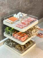 [행복감을 높여주는 좋은 것들] 냄비 접시와 반찬 쟁반 가정용 다층 파티션 회전 접시 접시 보관 선반 - 이미지 2