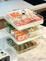 [행복감을 높여주는 좋은 것들] 냄비 접시와 반찬 쟁반 가정용 다층 파티션 회전 접시 접시 보관 선반 - 이미지 4