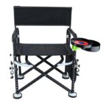 블랙 쿨 타이시 의자 사각형 알루미늄 합금 낚시 의자 더블 레이싱 낚시 의자 12단 리프팅 28cm 야생 낚시 의자 - 이미지 5