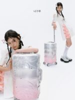 NAKURU 새로운 통 모양의 여행 가방, 작고 튼튼하며 내구성이 뛰어난 두꺼워진 트롤리 케이스, 20인치 고가형 기내 여행 가방 - 이미지 3