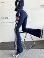 annerun 슬림핏 요가복 여성 레저 러닝 투피스 수트 속건성 트레이닝 스포츠 피트니스 의류 - 이미지 3