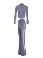 annerun 슬림핏 요가복 여성 레저 러닝 투피스 수트 속건성 트레이닝 스포츠 피트니스 의류 - 이미지 5