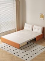 싱글 접이식 소파 침대 다기능 듀얼 퍼포즈 슬라이딩 발코니 소형 아파트 스터디룸 팔걸이 없음 조절식 접이식 침대 - 이미지 3