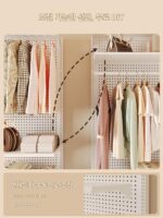 천공보드 오픈 옷장 옷걸이 침실 바닥형 심플 코트 랙 홈 금속 코트 랙 조립 - 이미지 2