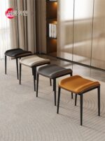 모던 심플 이임스 다이닝 체어 중세 스타일 소형 가정용 쌓을 수 있는 정사각형 스툴 벤치 다이닝 테이블 스페어 스툴 - 이미지 3