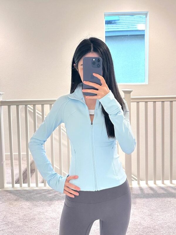 루르루레몬 디파인 재킷 클래식 스포츠 스탠드 칼라 재킷 숏 슬림 요가 웨어 여성용 재킷