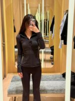 루르루레몬 디파인 재킷 클래식 스포츠 스탠드 칼라 재킷 숏 슬림 요가 웨어 여성용 재킷 - 이미지 3