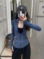 루르루레몬 디파인 재킷 클래식 스포츠 스탠드 칼라 재킷 숏 슬림 요가 웨어 여성용 재킷 - 이미지 4