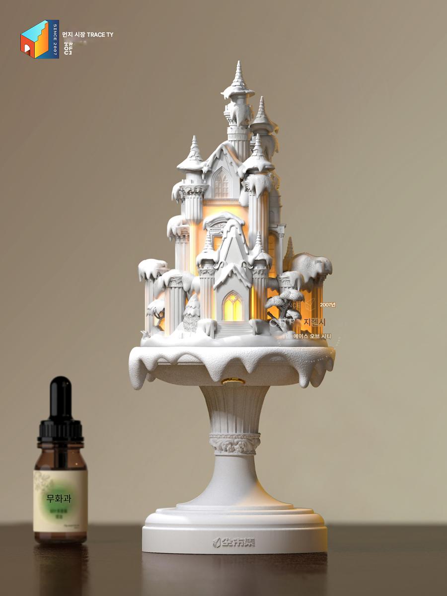 main_825481561408_0-1 더스트 마켓 페어리 테일 타운 플라스터 터치 아로마테라피 램프 침실 침대 옆 분위기 에센셜 오일 디퓨저 나이트 라이트 장식 선물 - 이미지 1