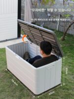 야외 보관함 방수 선크림 정원 안뜰 테라스 보관 야외 발코니 장난감 잡화 방수 사물함 - 이미지 2