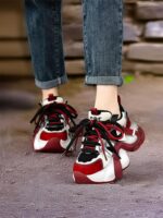 Siqige 2025 봄과 가을 정품 가죽 두꺼운 밑창 아빠 신발 여성용 색상 매칭 핸드메이드 기질 스포츠 캐주얼 신발 편안한 발 관리 - 이미지 4