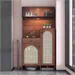 앤틱 라탄 다이닝 캐비닛 통합 벽면 장착형 청소 로봇 랙 진공 청소기 보관 캐비닛 7J44 - 이미지 2