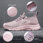 여성용 봄 스포츠화 2025년 신상품 미끄럼방지 통기성 러닝화 초경량 소프트솔 캐주얼화 메시 플랫화 - 이미지 4