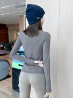 KAYANTY 요가복 여성용 하프 지퍼 러닝 스포츠 상의 신축성 트레이닝 피트니스복 긴팔 가을과 겨울 신제품 - 이미지 5