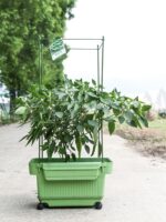 꽃상자 긴 직사각형 자체흡수 발코니 가정용 바퀴 달린 트레이 플라스틱 초대형 통기성 수지 야채 화분 - 이미지 3