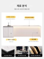 플러시 록 슬래브 아일랜드 테이블 식탁 통합 대형 플랫 빌라 맞춤형 고급 바 다기능 홈 다운턴 - 이미지 3