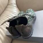 여성용 녹색 자수 가죽 신발, 에스닉 스타일, 틈새 두꺼운 밑창 신발, 조인트 와이드 레이스 스포츠 캐주얼 신발, 레트로 신발 - 이미지 3