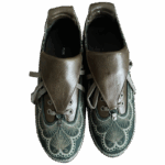 여성용 녹색 자수 가죽 신발, 에스닉 스타일, 틈새 두꺼운 밑창 신발, 조인트 와이드 레이스 스포츠 캐주얼 신발, 레트로 신발 - 이미지 5