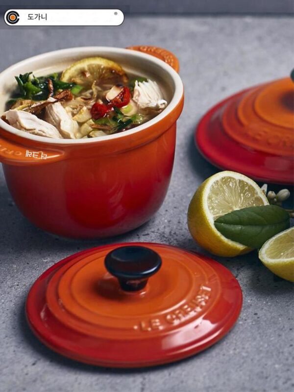 프랑스 LE CREUSET 쿨 컬러 스튜 냄비 가정용 언더글레이즈 컬러 물 스튜 ​​뚜껑 디저트 더블 귀 스튜 냄비 라드 탱크