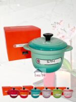 프랑스 LE CREUSET 쿨 컬러 스튜 냄비 가정용 언더글레이즈 컬러 물 스튜 ​​뚜껑 디저트 더블 귀 스튜 냄비 라드 탱크 - 이미지 2