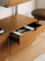 vitsoe606 트랙 책장 앤틱 벽걸이 선반 바닥 디스플레이 랙 홈 조절식 한 단어 파티션 - 이미지 5