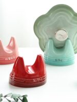 프랑스 쿨 컬러 LE CREUSET 세라믹 좌식 테이블 냄비 뚜껑 랙 그라데이션 스푼 홀더 프랑스 수프 스푼 홀더 - 이미지 2