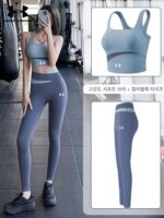 여성용 언더아머 스포츠 슈트, 필라테스 러닝 트레이닝, 힙리프팅, 타이트핏, 슬리밍 피트니스 의류, 하이엔드 요가 의류 - 이미지 2