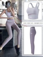 여성용 언더아머 스포츠 슈트, 필라테스 러닝 트레이닝, 힙리프팅, 타이트핏, 슬리밍 피트니스 의류, 하이엔드 요가 의류 - 이미지 4