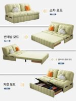 고양이 긁는 천 크림 스타일 소파 침대 이중 용도 접이식 다기능 소형 아파트 거실 더블 싱글 네트 셀러브리티 스타일 - 이미지 4