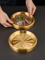 한국식 304 스테인리스 핫팟 조리용 접시 바베큐 원형 접시 상업용 뷔페 접시와 겹칠 수 있음 - 이미지 2