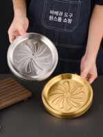 한국식 304 스테인리스 핫팟 조리용 접시 바베큐 원형 접시 상업용 뷔페 접시와 겹칠 수 있음 - 이미지 3