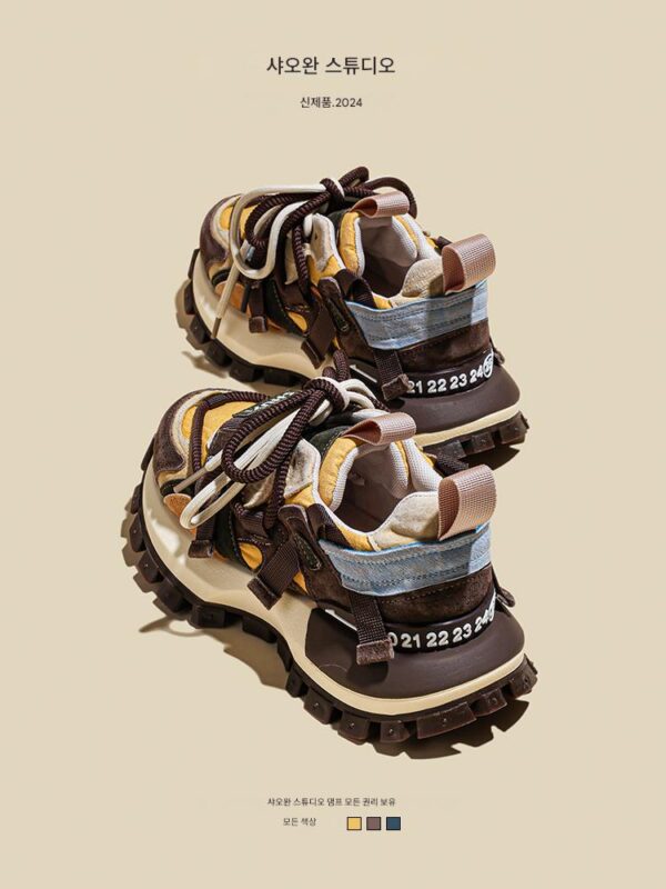 두꺼운 밑창 인기 정품 가죽 포레스트 검프 슈즈 여성용 2025년 봄 신상품 레트로 다재다능한 아빠 슈즈 가벼운 캐주얼 스포츠 슈즈