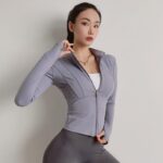 KAYANTY 가을과 겨울 허리 슬리밍 요가복 여성용 타이트 탄성 샌딩 속건 재킷 트레이닝 스포츠웨어 - 이미지 2