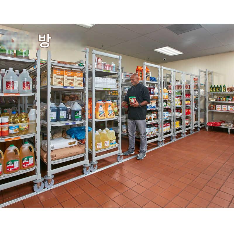 main_829618354430_0-1 CAMBRO 하이엔드 시리즈 스토리지 랙 고밀도 플로어 레일 모바일 랙은 공간 활용도를 50% 증가시킵니다. - 이미지 1