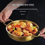 한국식 인스턴트 라면 냄비 스테인리스 스틸 건조 냄비 싱글 핫팟 얕은 수프 냄비 상업용 군대 소형 조리 냄비 라면 더블 귀 - 이미지 2