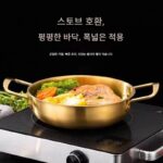 한국식 인스턴트 라면 냄비 스테인리스 스틸 건조 냄비 싱글 핫팟 얕은 수프 냄비 상업용 군대 소형 조리 냄비 라면 더블 귀 - 이미지 3