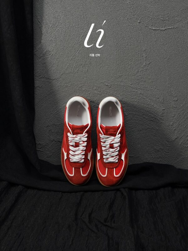 [마오마오자] 새해 한정판丨빨간색 데쉰 여성용 신장 증가 신발 2025년 봄 두꺼운 밑창 정품 가죽 캐주얼 신발