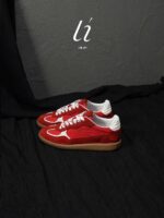 [마오마오자] 새해 한정판丨빨간색 데쉰 여성용 신장 증가 신발 2025년 봄 두꺼운 밑창 정품 가죽 캐주얼 신발 - 이미지 2