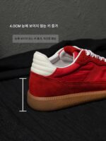 [마오마오자] 새해 한정판丨빨간색 데쉰 여성용 신장 증가 신발 2025년 봄 두꺼운 밑창 정품 가죽 캐주얼 신발 - 이미지 5