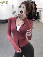 KAYANTY 후드 요가 피트니스 의류 러닝 트레이닝 상의 긴팔 탄력 타이트 스포츠 재킷 여성용 봄과 가을 - 이미지 3